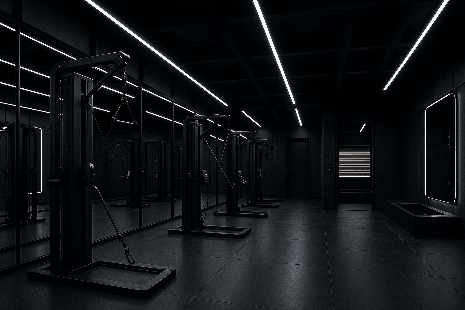 Modern training facility with professional equipment and sleek design